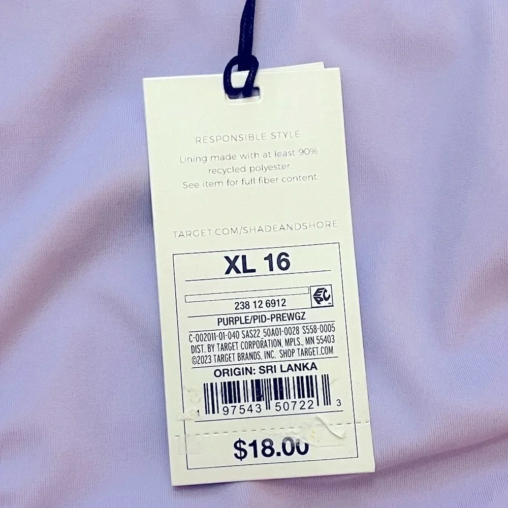 Shade & Shore Low Rise High Leg Bikini Bottom Extra Cheeky Womens XL Purple New - Picture 4 of 10